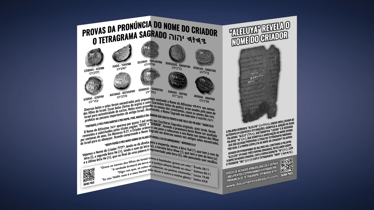 ENCARTE PROVAS DA PRONÚNCIA DO TETRAGRAMA YAUH PRETO E BRANCO