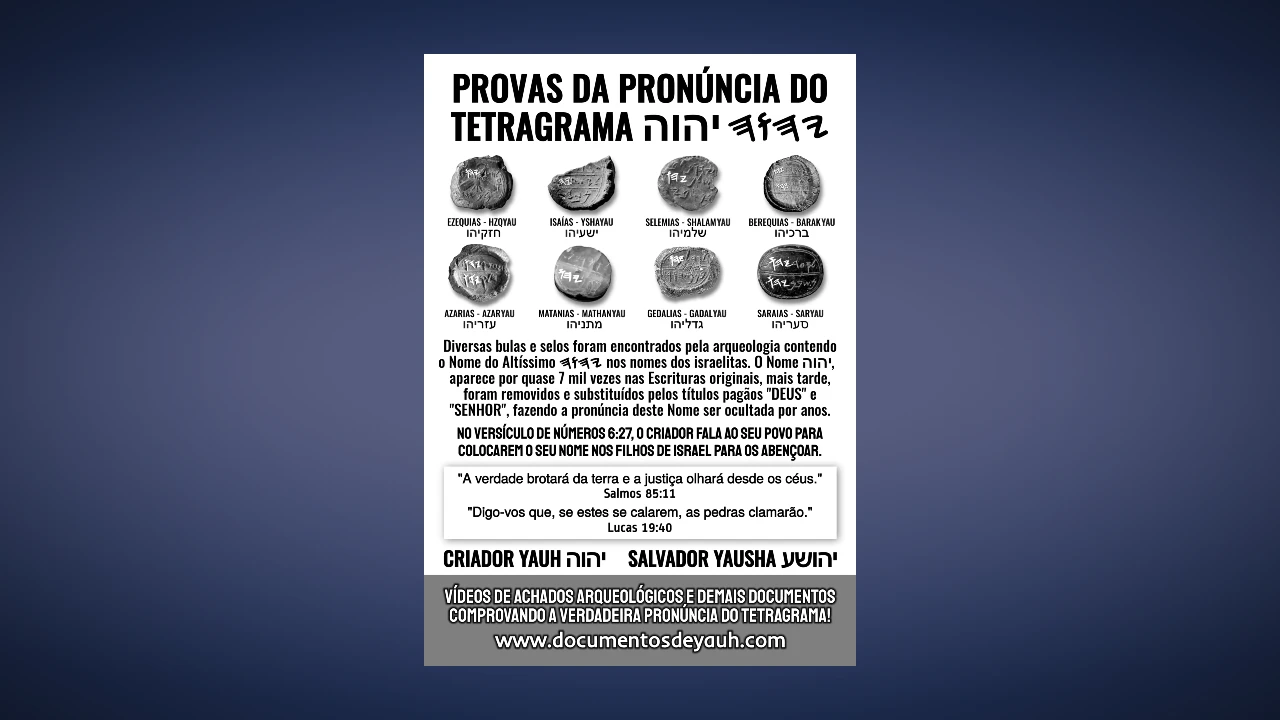PANFLETO PROVAS DA PRONÚNCIA DO TETRAGRAMA YAUH PRETO E BRANCO